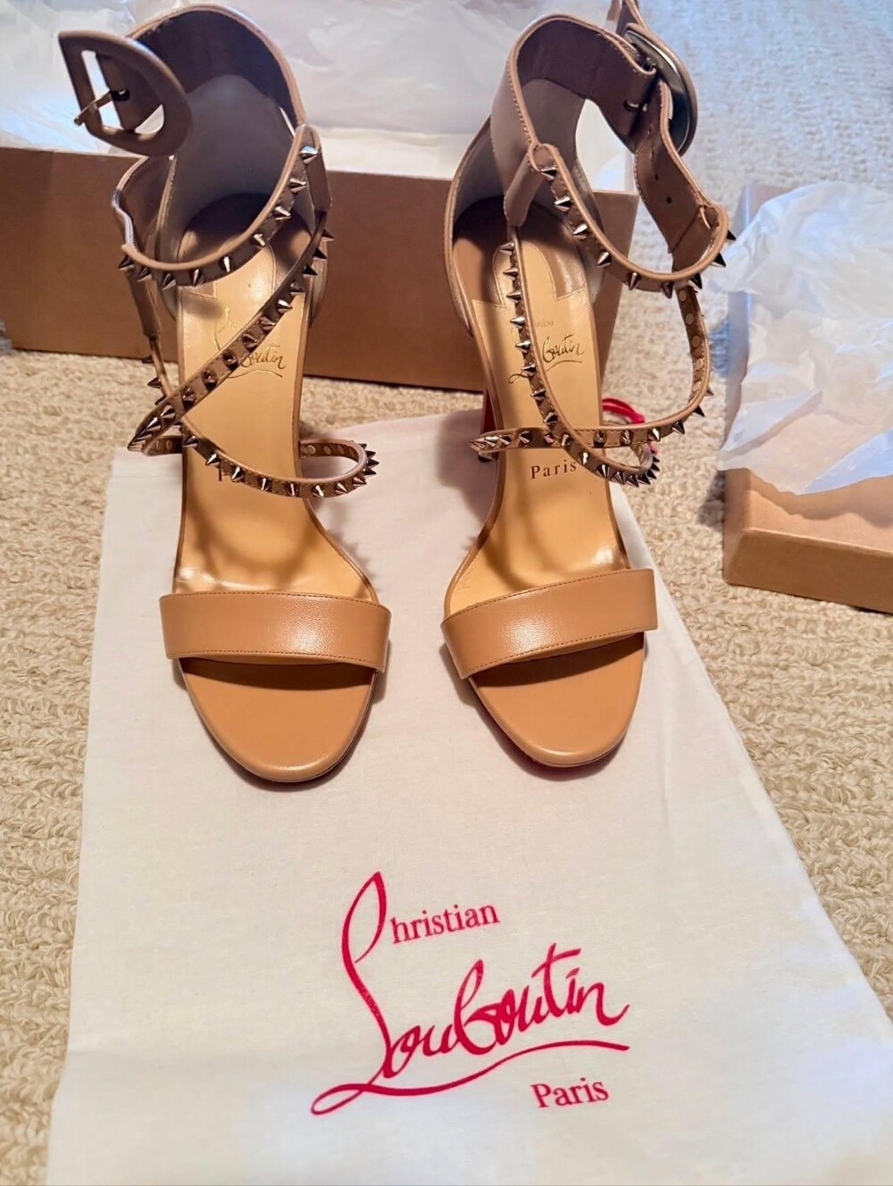 Christian Louboutin Nude Choca Lux 120mm Size 39 NEW